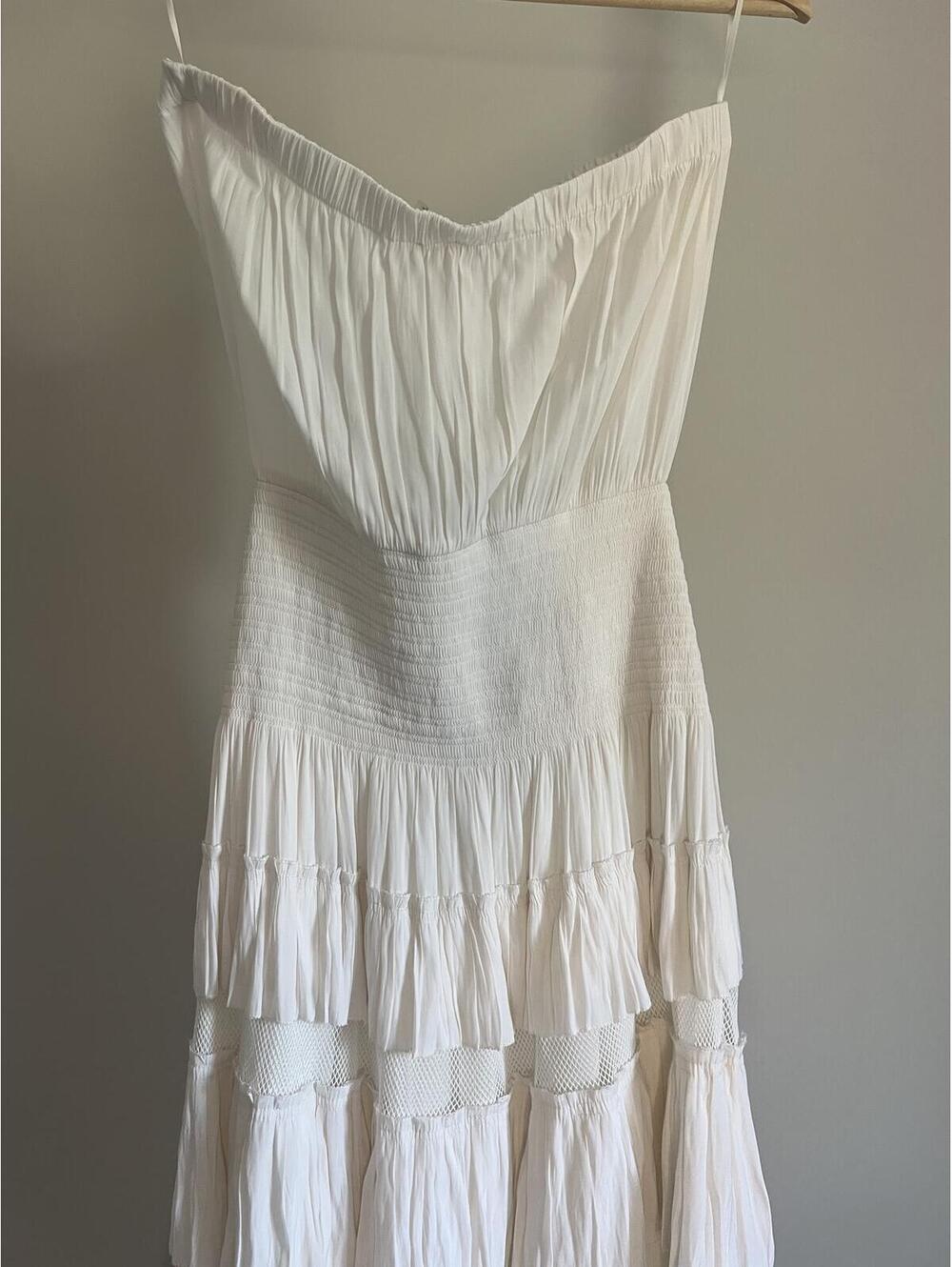 Ramy Brook White Textured Strapless Eyelet Dress - Size M - Bridal/Resort Wear - Picture 4 of 6